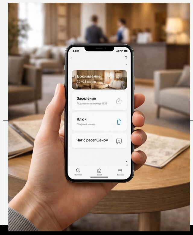 Мобильное приложение для гостей отеля в Пятигорске, управление сервисом